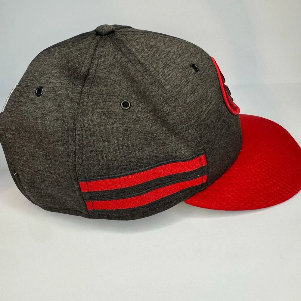 New Era 59fifty San Francisco 49ers Size 7 3/4 Hat Charcoal Red‎ Stipe